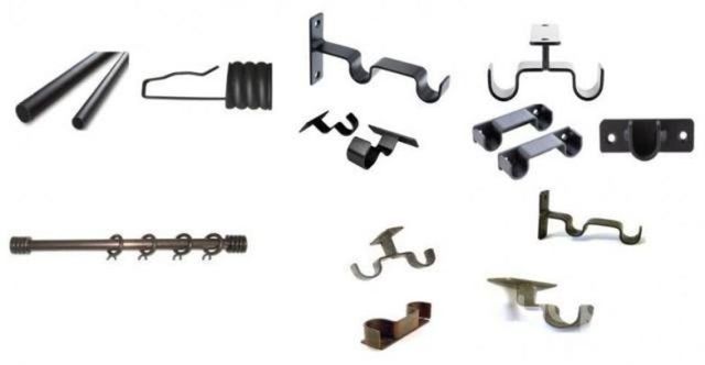 2 Soporte Para Cortinas Colore Negro-oxido-acerado