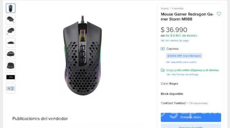 Mouse gamer Redragon Storm Elite M988