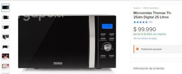 Microondas Thomas Th-25dm Digital 25 Litros