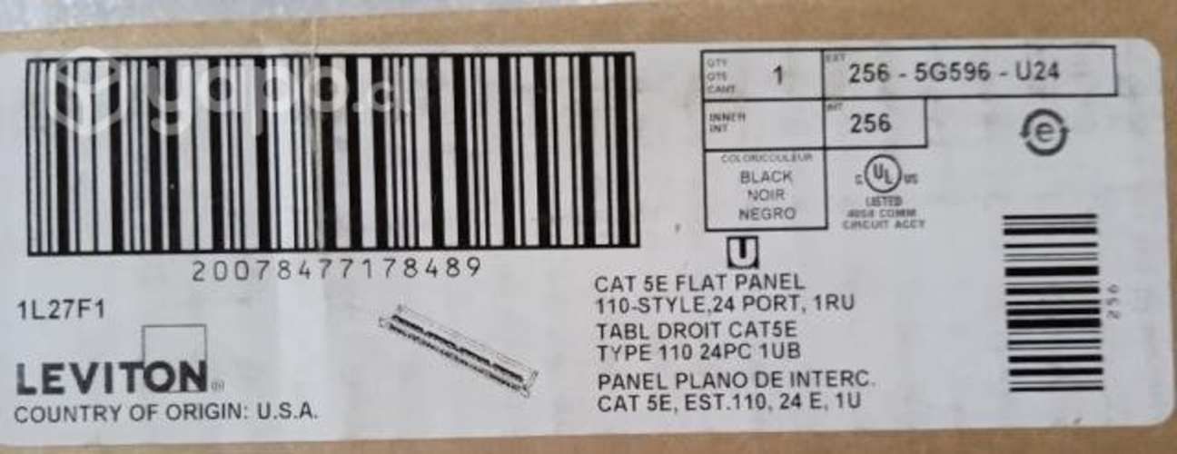 Rack de Montaje panel de conexión Leviton 24 puert