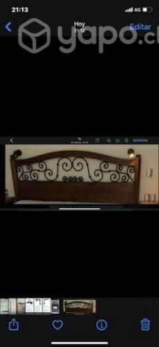 Respaldo king pino oregon fierro forjado exclusivo