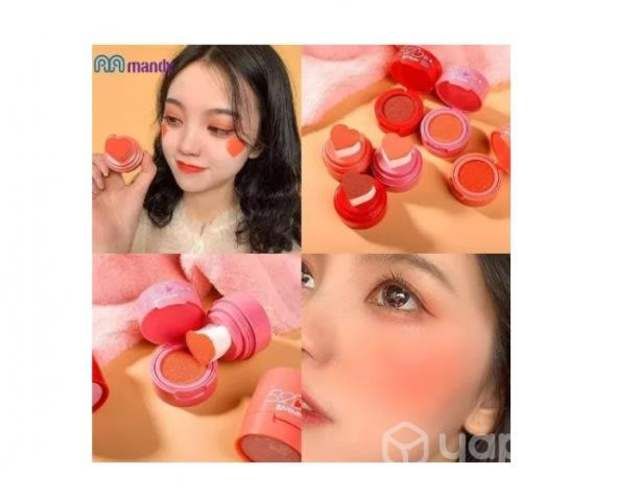 Rubor en crema forma de corazón