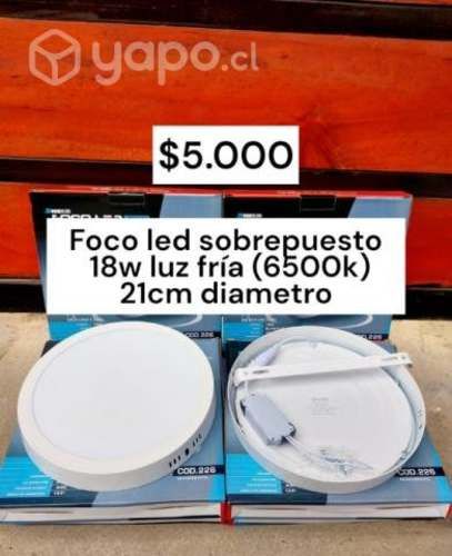 Foco led sobrepuesto redondo 18w luz fria