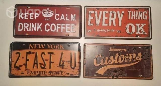 Placas metalicas de decoración