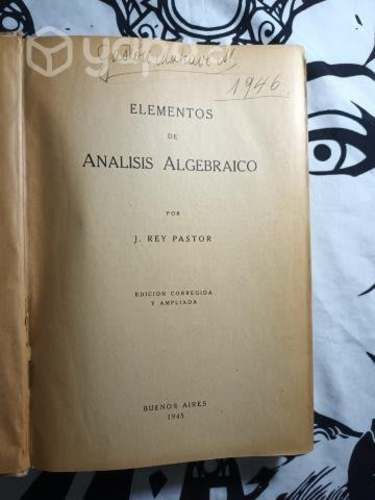 Elementos de Análisis Algebraico de J. Rey Pastor