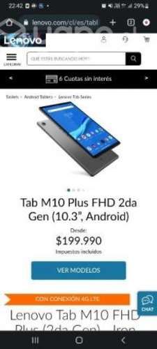Tablet lenovo 10.1 "