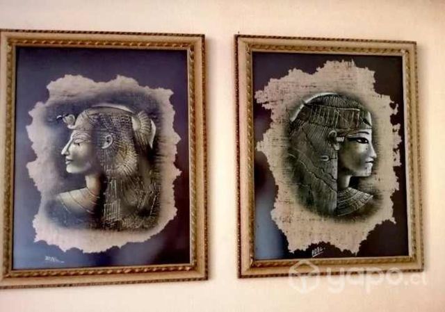 Papiros originales, enmarcados