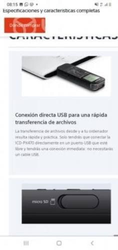 Grabadora mini Marca Sony ICD PX470