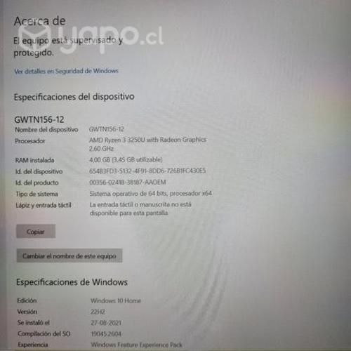 Laptop notebook Getawey nueva