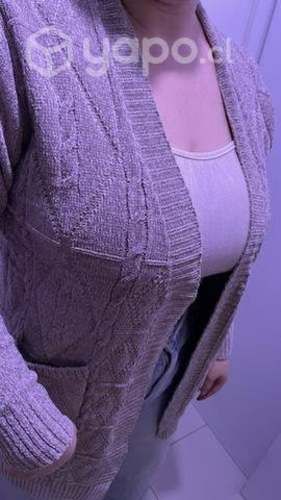 Chaleco largo mujer beige kimono tapado temporada