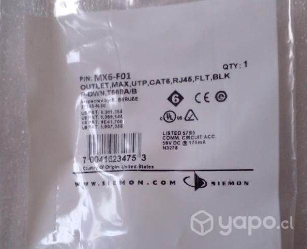 Jack SIEMON MAX - Cat6 Modelo: MX6-F01