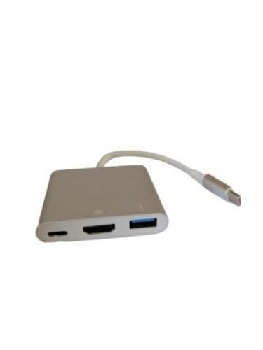Adaptador Hub 3 En 1 Usb Tipo C A Usb-c Hdmi Usb 3