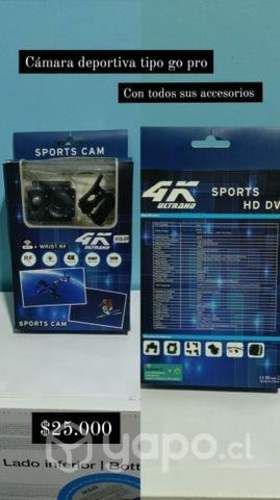 Cámara deportiva con todos sus accesorios