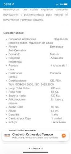 Catre Ortopédico manual 2 funciones