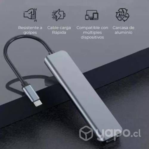 Adaptador Hub 7 En 1 Usb Tipo C Hdmi Sd/tf Pd Adap
