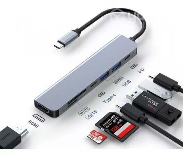 Adaptador Hub 7 En 1 Usb Tipo C Hdmi Sd/tf Pd Adap