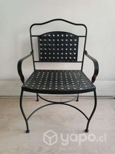 Juego Terraza Antiguo Forjado Mesa Mármol 2 Sillas