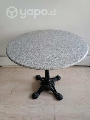 Juego Terraza Antiguo Forjado Mesa Mármol 2 Sillas