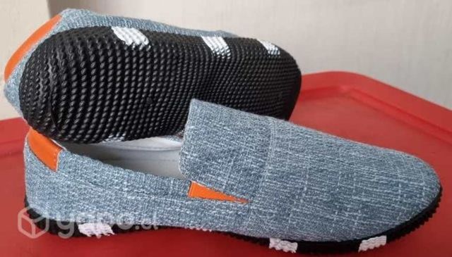 Alpargatas hombre beige con naranjo