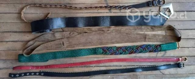 Set de 6 cinturones (cuero, gamuza...)