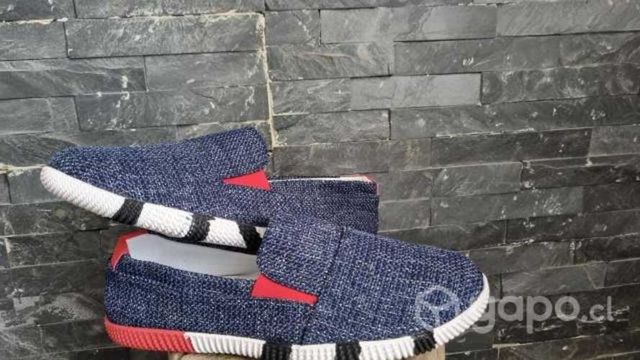 Alpargatas hombre azul con rojo