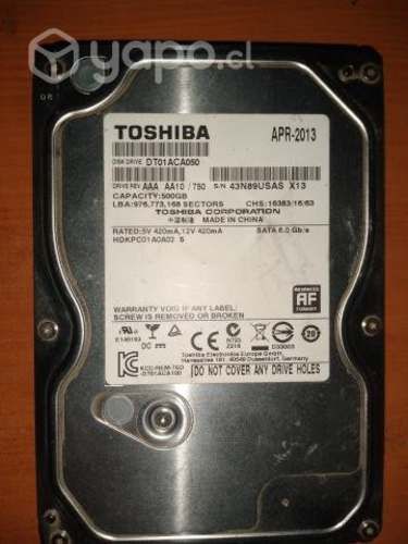 Disco duro Toshiba 500 gb