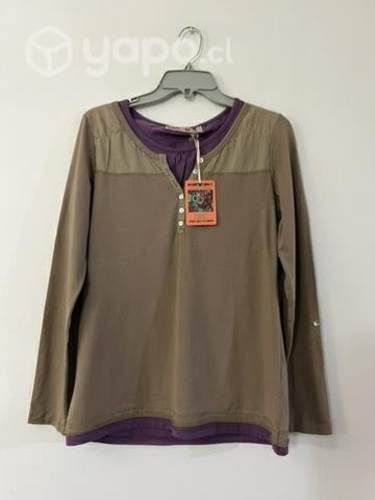 Polera Marca Mor Talla M Color Morado Y Taupe