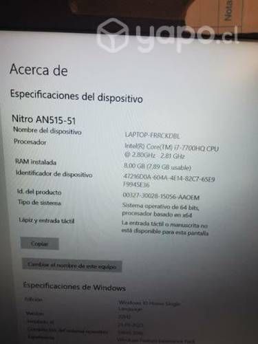 Notebook Acer Nitro An515-51