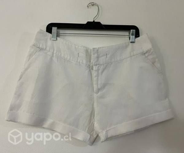 Short No Elástico Lino Talla 42 Blanco