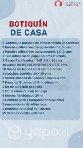 Botiquín de casa, transporte o recarga