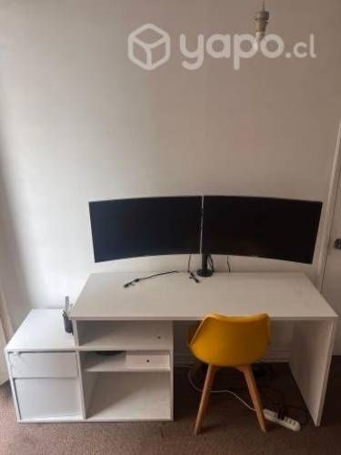 Escritorio Blanco 5 gavetas Usada