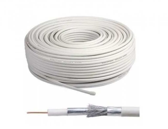 Rollo De Cable Coaxial Rg-6 Blanco 305 Mts