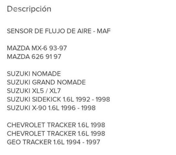 Sensor maf mazda 626 1994