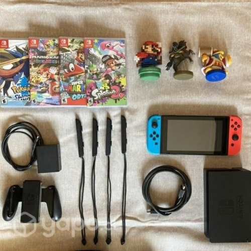 Switch con juegos y amiibos