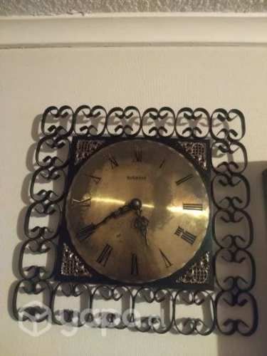 Reloj mural alemán fierro forjado y bronce