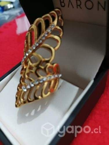 Anillo acero inoxidable dorado talla 14
