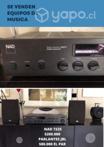 Equipo nad 7225 con parlantes jbl