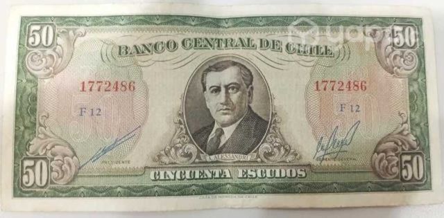 Billete antiguo para collecion de 50 escudos