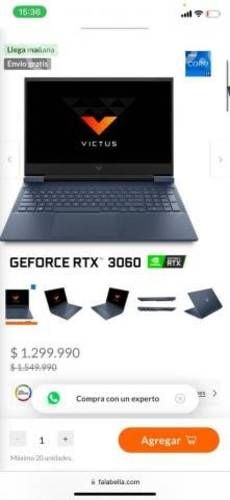 HP Victus RTX 3060 / Intel i7 / 16 gb Ram / 512 SS