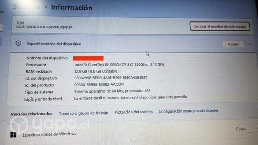 Notebook asus expertbook p2451fa