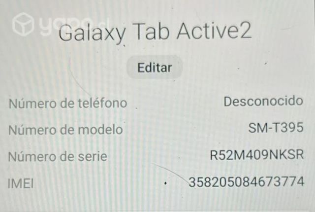 Tablet Galaxy tan actíve2