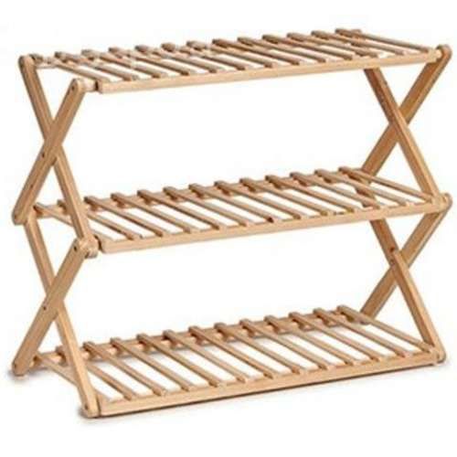 Zapatero Organizador De Madera 3 Niveles Café Clar