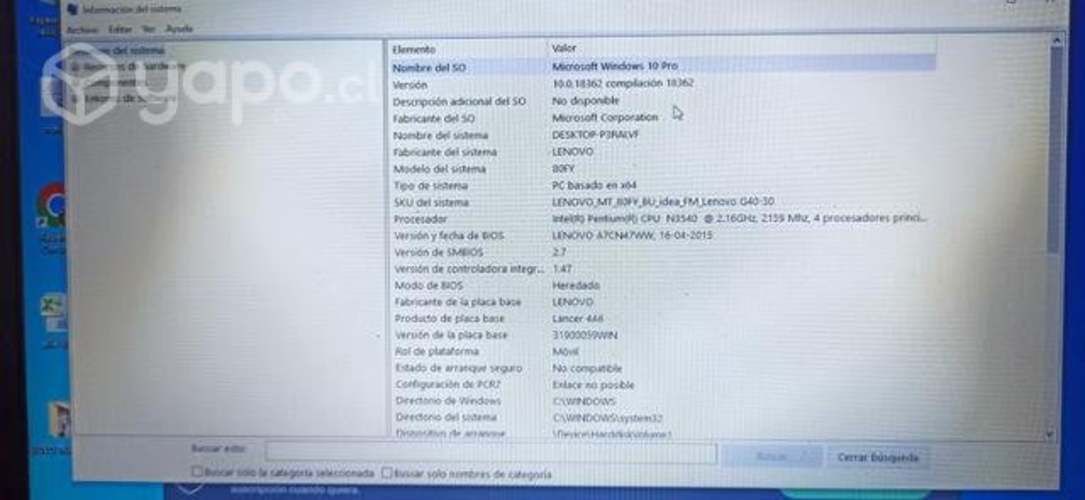 Notebook Lenovo usada