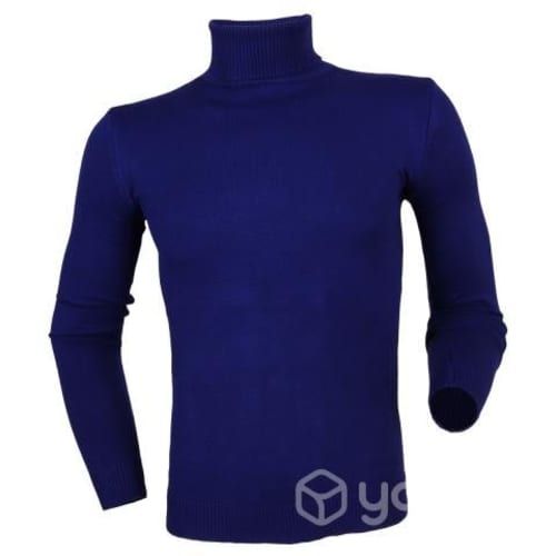 Sweater Azul Hilo Fino Cuello Alto Modelo 805 XXXL