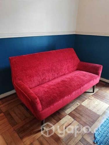 Sofa Vintage Terciopelo Rojo