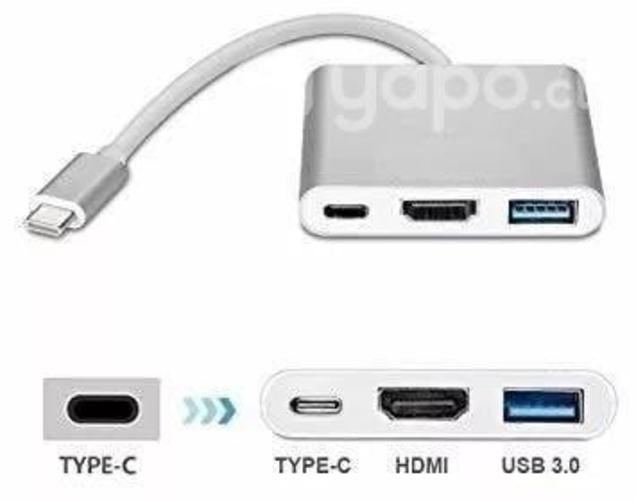 Adaptador Type C Tipo C 3en1 A Usb-c /hdmi/usb 3.0
