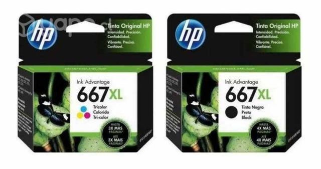 Pack 2 Tintas Hp 667xl Original