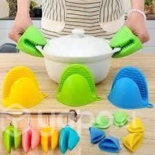 Set 2 Toma Ollas Silicona Guantes Cocina Antidesli