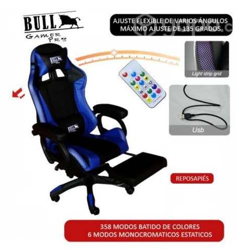 Silla Gamer de escritorio, luz RGB - ergonómica
