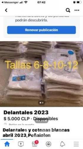 Cotonas y delantales 6-8-10-12 Peñalolen